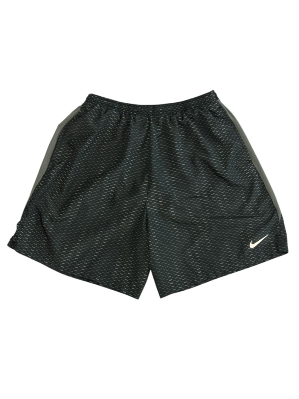 Nike Dri-Fit Black Gray Digi Design Lined Swimsuit Shorts Trunks w/Pockets XL